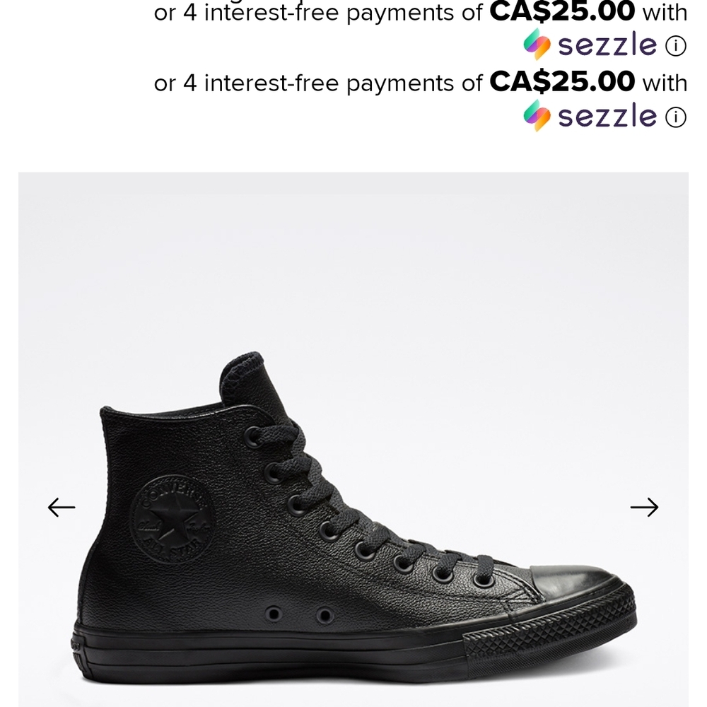 NWOT Converse Black Leather High-Top Sneakers